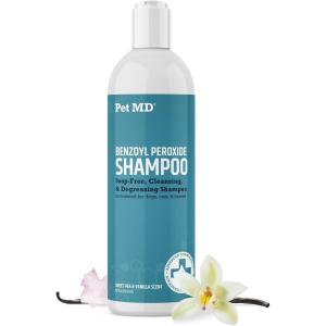 imagePet MD  Benzoyl Peroxide Medicated Shampoo for Dogs and Cats  Effective for Skin Conditions Dandruff Itch Relief Acne and Folliculitis  Citrus Scent  12 oz