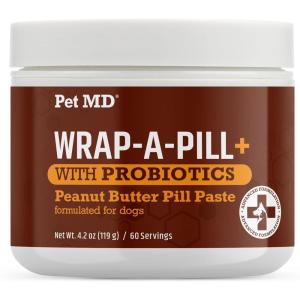 imagePet MD WrapAPill with Dog Probiotics  Pill Wrap for Dogs Medicine  EasytoUse Paste to Hide Capsules Create Pockets and Pill Treats for Dogs  Bacon 42ozPeanut Butter